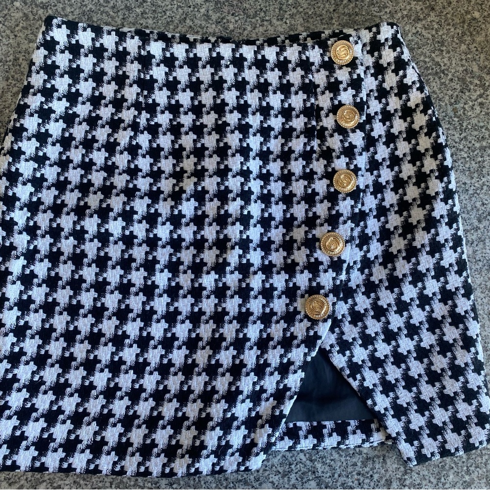 Rivir Herringbone Mini Skirt